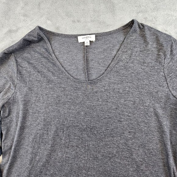Umgee Tunic Women's Medium Gray Tiered Ruffled Sleeves Casual Soft Scoop Neck - Picture 3 of 8